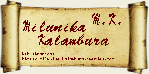 Milunika Kalambura vizit kartica